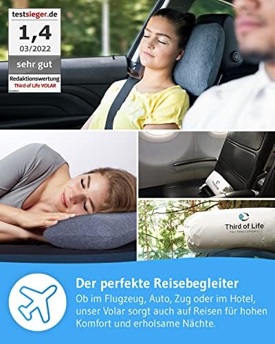 Reisekissen VOLAR Quickdry, Nackenkissen aus Memory-Foam, Orthopädisches HWS Nacken-Stützkissen für Flugzeug, Auto-Reisen, Kleines Kopfkissen mit Schnelltrocknendem Thermo-Bezug, Camping-Kissen 40x25 - Image 3