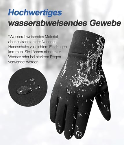 CAOZITOU Handschuhe Herren Damen Winter,Thermo Fahrradhandschuhe Touchscreen Anti-Rutsch,wasserdichte Winddicht Laufhandschuhe für Outdoor Sport - Image 3