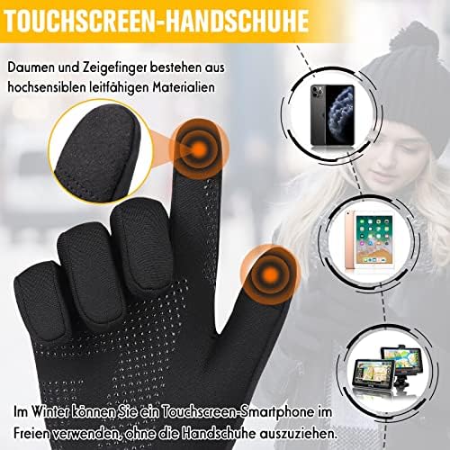 GXCROR Laufhandschuhe Touchscreen Handschuhe Fleece Sport Handschuhe Warme Winddichte Winterhandschuhe Fahrradhandschuhe für Herren und Damen Outdoor - Image 3