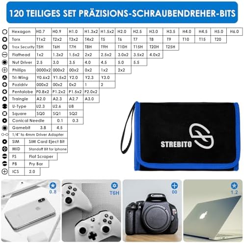 STREBITO Elektronik-Präzisionsschraubendreher-Sets 142-teilig mit 120 Bits Magnetisches Reparaturwerkzeug-Set für iPhone, MacBook, Computer, Laptop, PC, Tablet, PS4,Spielkonsole - Image 2