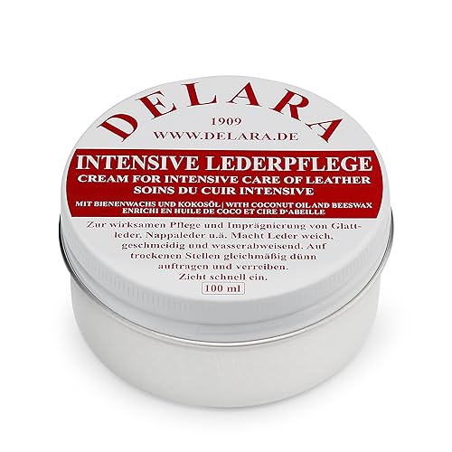 DELARA Intensive Lederpflege, farblos, 100 ml - Imprägniert und schützt Leder sehr wirksam. Neue Rezeptur mit hochwertigem Kokosöl und Bienenwachs - Made in Germany - Image 2