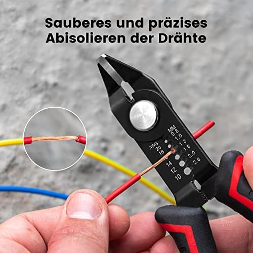 KAIWEETS 3-in-1 Seitenschneider, Schneidezange und Abisolierzange für 20-10 AWG Kabel, Versteckte Feder, Anti-Rutsch-Griff, Präzisionszange Electronics für Kleinstarbeiten und Platinen - Image 6