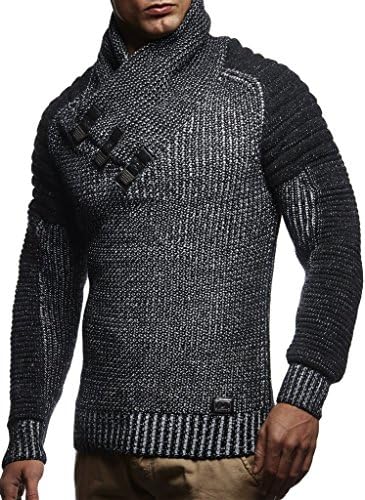 Leif Nelson Herren Strickpullover mit stylischem Kragen – Modischer Männer Winterpullover in Grobstrick für Herbst und Winter - Image 2