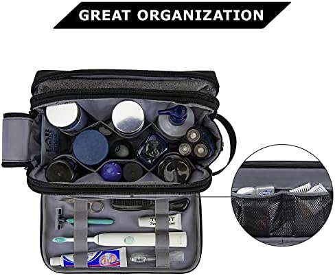 BAGSMART Kulturtasche für Herren,Travel Toiletry Organizer Dopp Kit Wasserabweisende Rasiertasche für Toilettenartikel Zubehör (Large Black) - Image 2