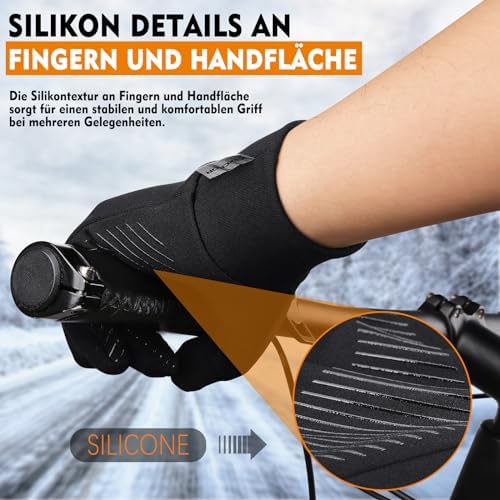 GXCROR Handschuhe Herren Damen Warme Touchscreen Handschuhe Laufhandschuhe Fahrradhandschuhe Winterhandschuhe Sporthandschuhe Radhandschuhe Winter für Outdoor Sport - Image 4