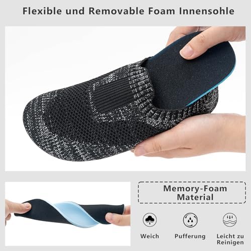 KOWAYI Hausschuhe Herren Damen Rutschfeste Slipper Atmungsaktive Leichte Hüttenschuhe Barfußschuhe Unisex Flache Pantoffeln - Image 3