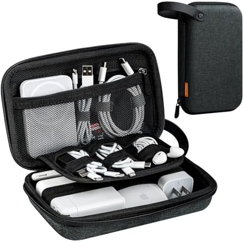 JETech Reise Zubehör Organizer Tasche, Tragbare Elektronische Kabeltasche Gadget Tasche für MacBook Power Adapter, Kabel, Stylus Stift, SD Karte, Maus, Powerbank, USB-Stick - Image 7