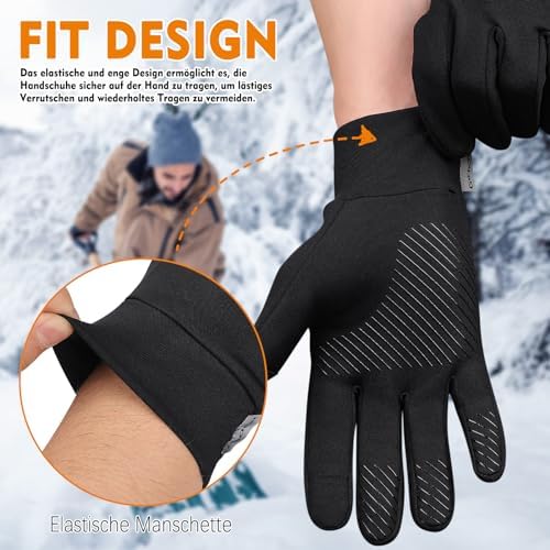 GXCROR Handschuhe Herren Damen Warme Touchscreen Handschuhe Laufhandschuhe Fahrradhandschuhe Winterhandschuhe Sporthandschuhe Radhandschuhe Winter für Outdoor Sport - Image 5