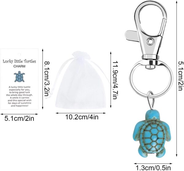 Nuyhgtr Travel Turtle Keychain Set, Sea Turtle Key Pendants, Turtle Keyring Accessories, Positive Turtle Pendant, Keychain with Card, Turtle Keychain for Kids, Turtle Keyring for Adults - Image 2