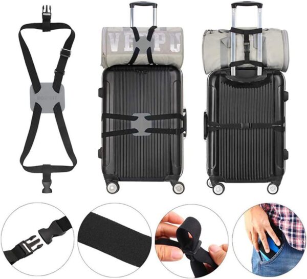 SHERCHPRY 1Stk Gepäckgürtel kofferanhänge travel Accessories koffergürtel reiseaccessoires Gepäckzubehör Koffertransport kofferablage Reisegepäck Seil Reisegepäckband gepäck Paket Gurt Black - Image 8