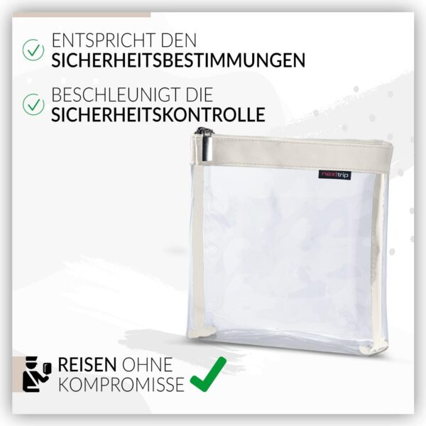 nex|trip Kulturbeutel Transparent für Flüssigkeiten Handgepäck - Kosmetiktasche durchsichtig für Flugzeug - Reiseset Kosmetik Beutel - Image 2