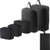 Suweir Koffer Organizer set, 6 Teilige Packing Cubes Travel Accessories Kofferorganizer Set Compression Kleidertaschen Packwürfel Leichte Travel Organizer Packtaschen für Koffer (Schwarz)