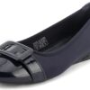 Greatonu Damen Casual Klassische Geschlossene Square Toe Wedge Ballerinas