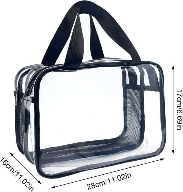 Transparent Toiletry Bag, Clear Cosmetic Bag, Waterproof Travel Pouch, Zipper Toiletry Organizer, Portable Cosmetic Bags, Multifunctional Travel Bag, Cosmetic Organizer for Women - Image 2