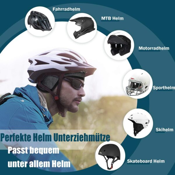 HIKENTURE Wintermütze | Winddichte Fahrrad Mütze Winter | Warm Bike Cap | Helm-Unterziehmütze Herren/Damen für Fahrradhelm Skihelm Kletterhelm | Sport, für Radfahren Skifahren Laufen Outdoor - Image 5