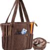 Fruusv Corduroy Tote Bag | Large Crochet Accessories Bag for Knitting and Crochet Supplies | Spacious Tote with Yarn Holder for Women’s Work, Travel, and Everyday Use Knitting & Crochet Supplies Bag - Image 9