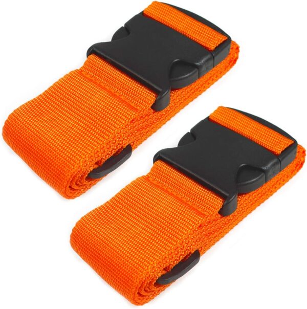 Gepäckgurt Einstellbare 2 Stück Koffergurt Kreuz Set Kofferband Travel Accessories Gepäckband Stabil Gepäckgurte zum Reisen und Kennzeichnen von Gepäck Orange