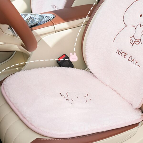 Fruusv Soft Plush Car Cushions, Trendy Car Seat Covers, Comfortable Car Travel Cushions, Bunny-Themed Car Decorations, Car Seat Covers, Decorative Bunny Accessories, for Car - Image 4