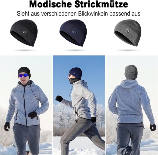 HASAGEI Mütze Warm Fleece Mützen Wintermütze Strickmütze Winter Beanie Mütze für Herren und Damen für Outdoor Sports - Image 3