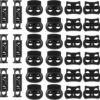 cobee 18 Stück Kordelstopper 2 loch, Kunststoff Cord Locks für Drawstrings Federschnur Schlösser Kunststoff Double Hole Draw String Clip für Schnürsenkel Drawstrings Paracord Bags Clothing und mehr