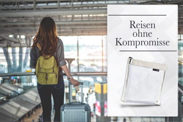 nex|trip Kulturbeutel Transparent für Flüssigkeiten Handgepäck - Kosmetiktasche durchsichtig für Flugzeug - Reiseset Kosmetik Beutel - Image 7