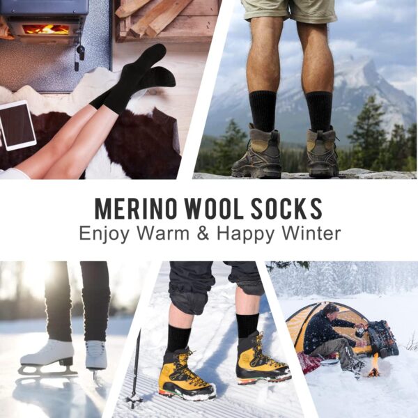 KEECOW Merino Wolle Wandersocken Herren & Damen 3 Paar, Thermo Fleece Socken Wintersocken Warmesocken für Outdoor Sport - Image 2