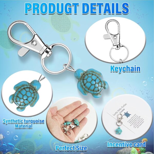 Nuyhgtr Travel Turtle Keychain Set, Sea Turtle Key Pendants, Turtle Keyring Accessories, Positive Turtle Pendant, Keychain with Card, Turtle Keychain for Kids, Turtle Keyring for Adults - Image 7