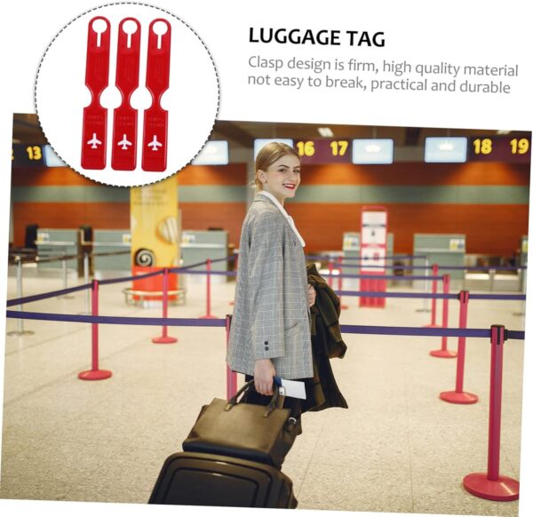 SAFIGLE 3St Kofferanhänger Reisezubehör kofferbeschriftungen Gepäcketiketten travel accessories Gepäck-Namensschild Handtasche Namenskarte Namensanhänger Reisekoffer-Etikett PVC rot - Image 9