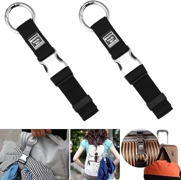 runrayay 2PCS Add a Bag Luggage Strap Jacket Gripper, Heavy Duty Luggage Straps Carry-on Baggage Suitcase Straps Belts Travel Accessories,Carry Your Extra Bags (Black)