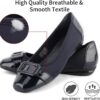 Greatonu Damen Casual Klassische Geschlossene Square Toe Wedge Ballerinas - Image 2