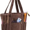 Fruusv Corduroy Tote Bag | Large Crochet Accessories Bag for Knitting and Crochet Supplies | Spacious Tote with Yarn Holder for Women’s Work, Travel, and Everyday Use Knitting & Crochet Supplies Bag