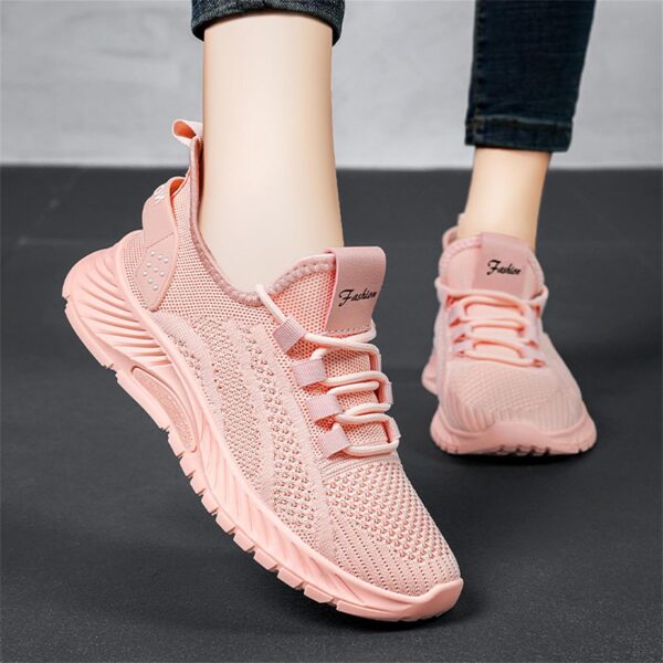 Morbuy Schnürung Damen Sneakers Laufschuhe Leichtgewichts Atmungsaktiv Frauen Joggingschuhe Weiche Schuhe Fußballschuhe Casual Größe Fashion für Trekking Workout Running - Image 3