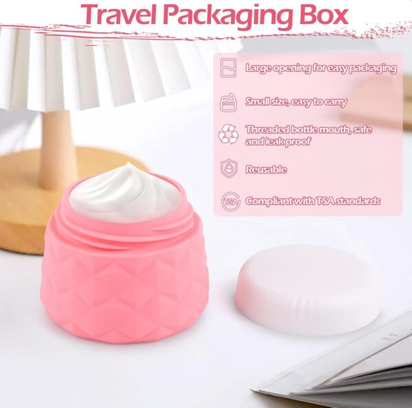 4 Stück Döschen, ELEPRUC 30ml Silikon Reiseflaschen zum Befüllen, Reise Container mit Klarsichtbeutel, Travel Bottles, Travel Accessories Tiegel - Image 4