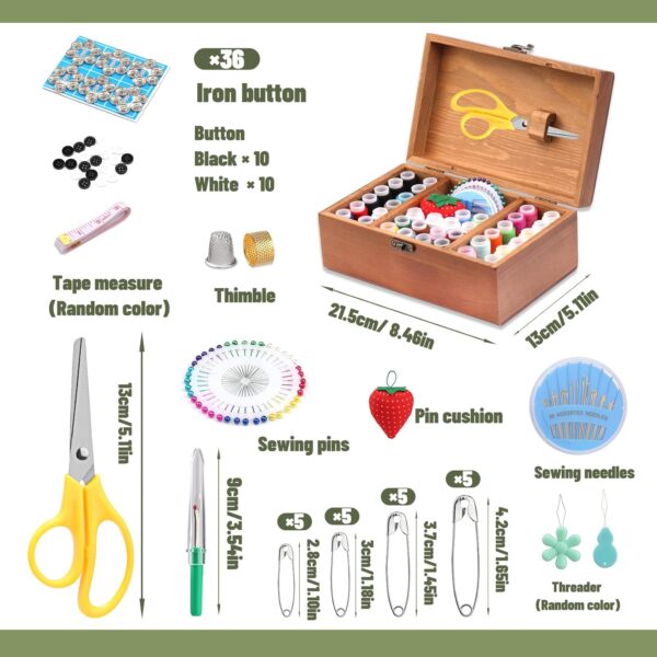 Basic Sewing Kit 180 Pcs Sewing Accessories and Supplies Sewing Repair Kits Hand Sewing Kit with Needle Thimble Pin Cushion Button for Travel, Camping, Home DIY - Image 2