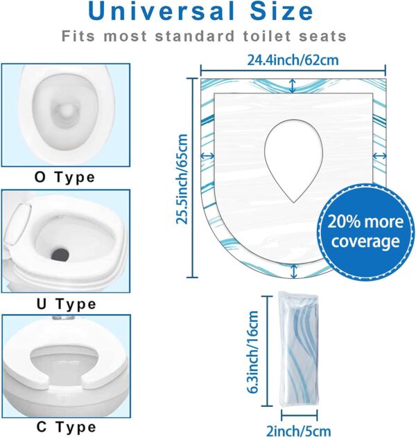 YIHATA 40 Stück Einweg Toilettenauflage Toilette Auflage Toiletten Sitzbezug für Kinder und Erwachsene Universal Töpfchentraining Toilette Töpfchentraining Liners Reisezubehör, einzeln verpackt Blau - Image 3