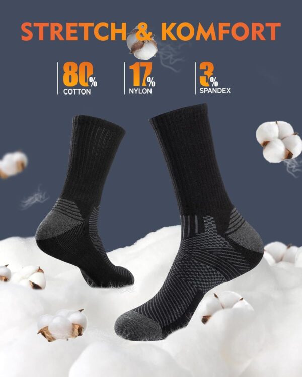 Ruixue 6 Paar Sportsocken Herren Damen Wandersocken Trekkingsocken Baumwolle Atmungsaktiv Hochleistung Sneaker Socken 43-46 39-42 35-38 47-50 - Image 7