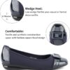 Greatonu Damen Casual Klassische Geschlossene Square Toe Wedge Ballerinas - Image 5