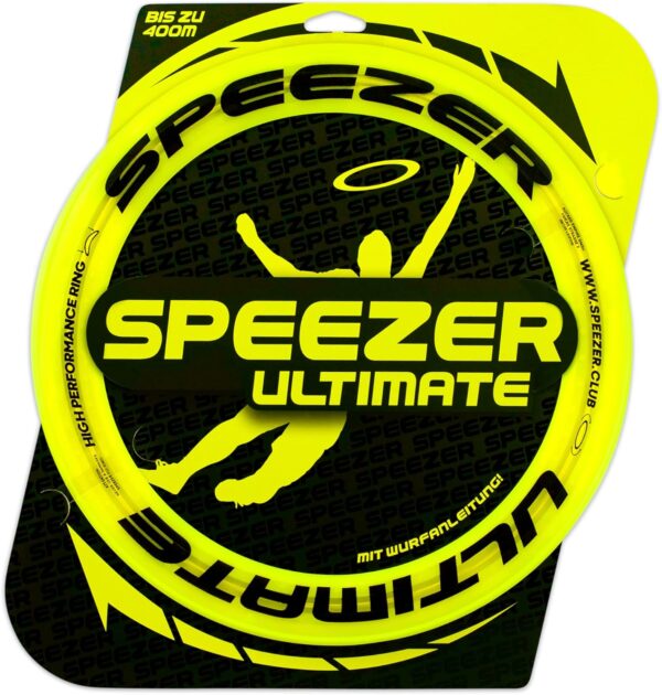 SPEEZER® Ultimate Frisbee Ring - der neon gelbe Wurfring mit einem Durchmesser von 33cm ist das Outdoor Fun-Sport Spiel für Kinder u. Erwachsene - die Frisbeescheibe mit Einer Reichweite bis 400m