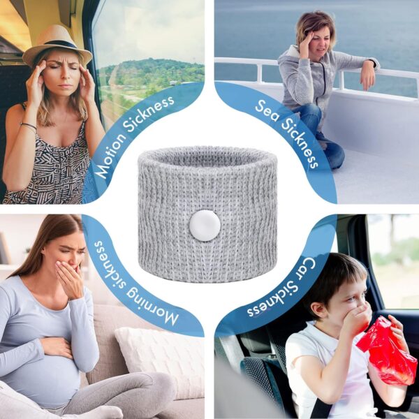 4 Pairs Motion Sickness Bands Adults travel essentials Sea Sickness Wristbands road trip essentials kids nausea relief for pregnant women cruise accessories must haves - Image 6