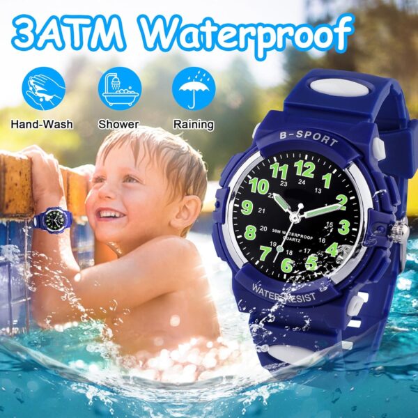 GUUMUXIN Kinderuhr Jungen Mädchen,Armbanduhr Jungen Analog,Armbanduhr Kinder,Analog Quartz Uhr mit Armbanduhr Kautschuk Wasserdicht Outdoor Sports Uhren - Image 4