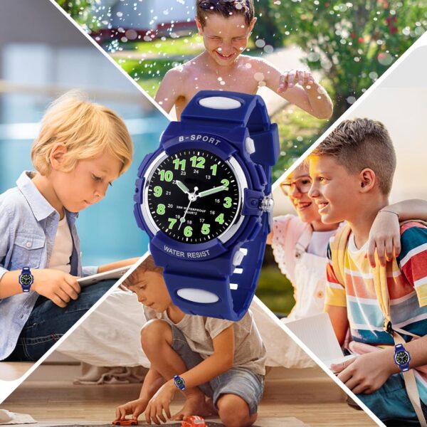 GUUMUXIN Kinderuhr Jungen Mädchen,Armbanduhr Jungen Analog,Armbanduhr Kinder,Analog Quartz Uhr mit Armbanduhr Kautschuk Wasserdicht Outdoor Sports Uhren - Image 6