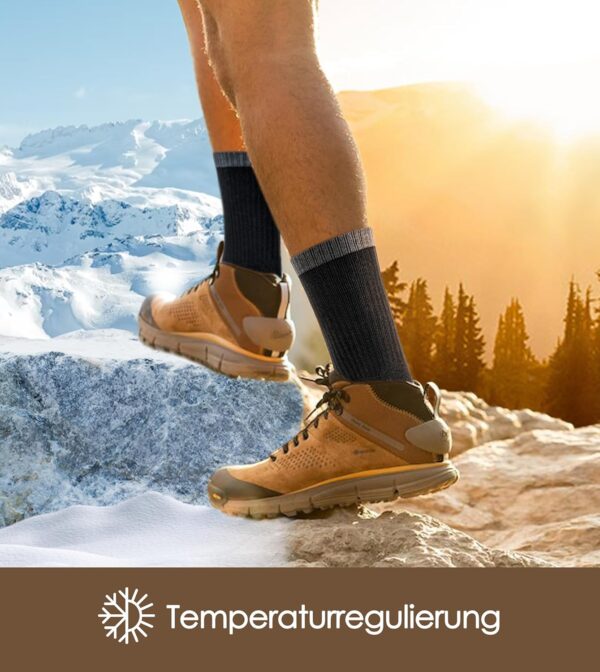 CAOZITOU 3 Paar Merino Wandersocken Herren Damen, 60% Wollsocken Gepolstert, Thermo Trekkingsocken Winter Warme Socken für Outdoor Sport - Image 3