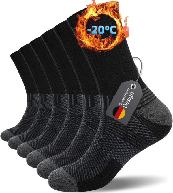 Ruixue 6 Paar Sportsocken Herren Damen Wandersocken Trekkingsocken Baumwolle Atmungsaktiv Hochleistung Sneaker Socken 43-46 39-42 35-38 47-50