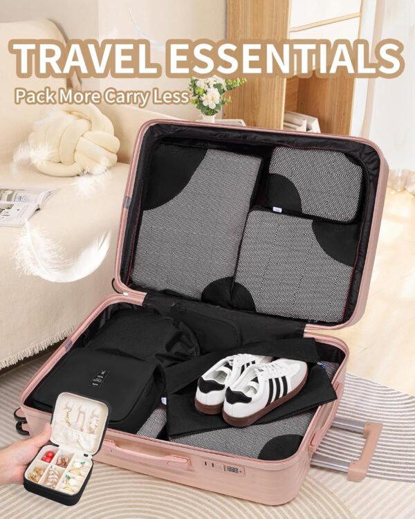 Compression Packing Cubes 10 Set Koffer Organizer Taschen Reisewürfel für Koffer Gepäck Organizer Packtaschen Travel Essentials Schwarz - Image 7