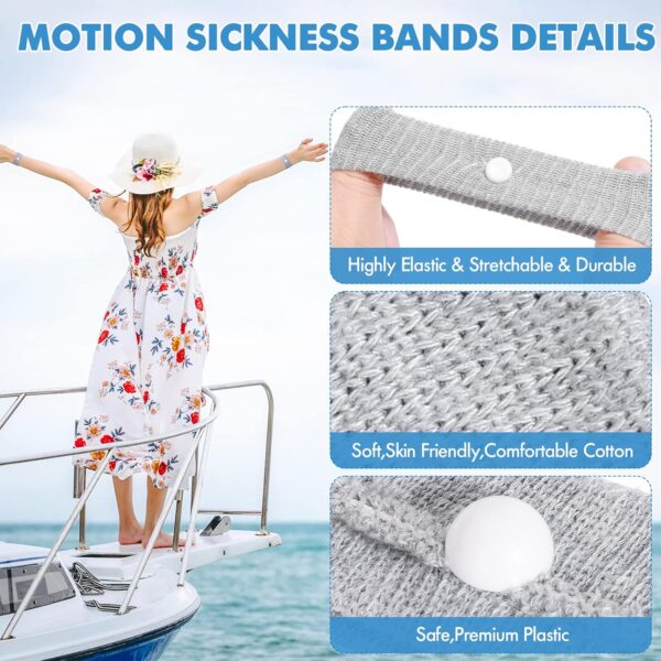 4 Pairs Motion Sickness Bands Adults travel essentials Sea Sickness Wristbands road trip essentials kids nausea relief for pregnant women cruise accessories must haves - Image 3