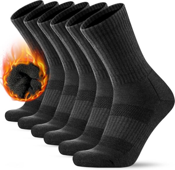 KEECOW Merino Wolle Wandersocken Herren & Damen 3 Paar, Thermo Fleece Socken Wintersocken Warmesocken für Outdoor Sport