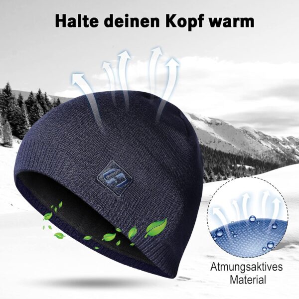 HASAGEI Mütze Warm Fleece Mützen Wintermütze Strickmütze Winter Beanie Mütze für Herren und Damen für Outdoor Sports - Image 6