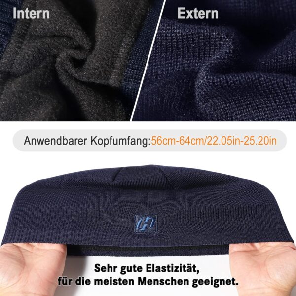 HASAGEI Mütze Warm Fleece Mützen Wintermütze Strickmütze Winter Beanie Mütze für Herren und Damen für Outdoor Sports - Image 4