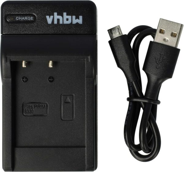 vhbw USB Ladegerät kompatibel mit Medion Traveler DC-XZ6 Kamera Camcorder/Akku - Ladeschale, Ladeanzeige, 4,2 V